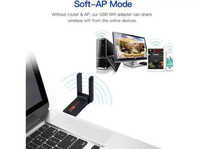 Alt view image 2 of 7 - Wifi Adapter Dual Band 1900M Wi-Fi USB 3.0 Wireless Dongle Antenna LAN Ethernet 5G 2.4Ghz Network Card AP Receiver
