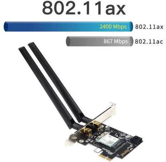 Alt view image 3 of 7 - Desktop Wi-Fi 6 PCI-E Wireless Adapter 2.4Gbps 2.4G/5Ghz 802.11ac/ax Bluetooth 5.0 AX200NGW Wifi Card For Intel AX200 MU-MIMO