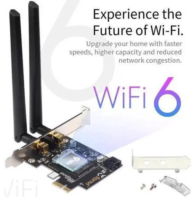 Alt view image 5 of 7 - Desktop Wi-Fi 6 PCI-E Wireless Adapter 2.4Gbps 2.4G/5Ghz 802.11ac/ax Bluetooth 5.0 AX200NGW Wifi Card For Intel AX200 MU-MIMO