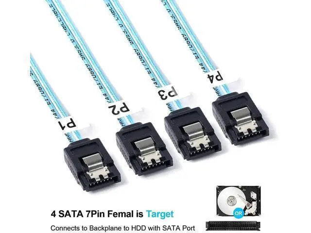 Alt view image 3 of 6 - Aomoproing 2Pack Mini SAS to SATA Cable: 0.5M SFF-8087 to SATA Forward Breakout Cable SFF8087 SAS Controller to Hard Drive(1.6FT)