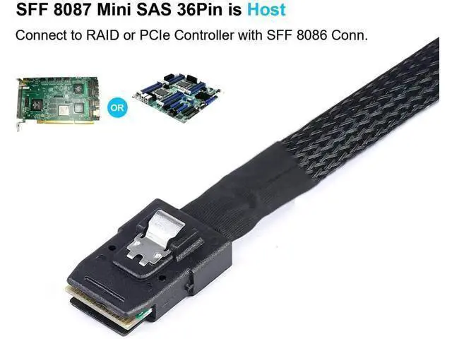 Alt view image 4 of 6 - Aomoproing 2Pack Mini SAS to SATA Cable: 0.5M SFF-8087 to SATA Forward Breakout Cable SFF8087 SAS Controller to Hard Drive(1.6FT)