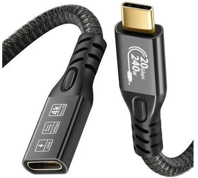 Alt view image 5 of 14 - Aomoproing 20Gbps USB C 3.2 Extension Cable, 10FT USBC 3.2 Gen2 Type-c Male to Female Extender Cable Ultra HD 4K@60Hz 240W Charging 20Gbps Data Transfer Compatible with External SSD eGPU