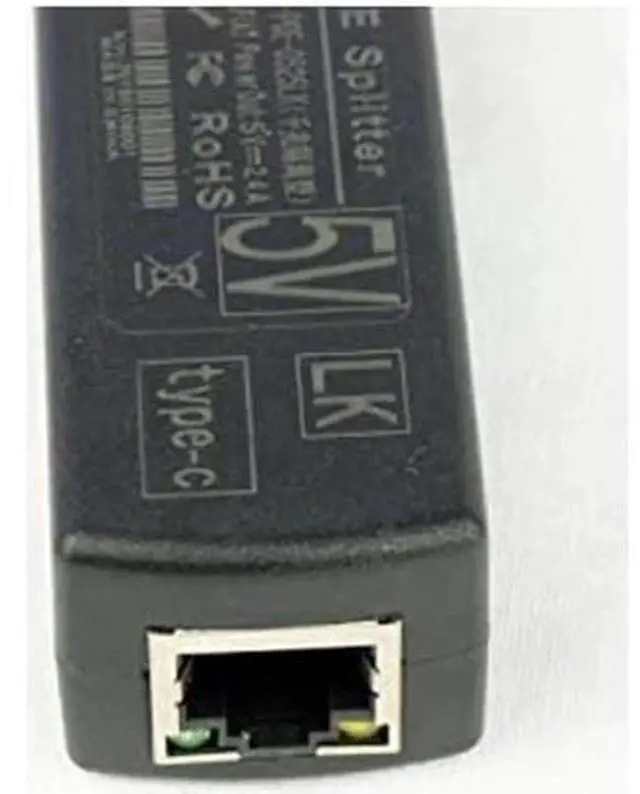 Alt view image 2 of 3 - Aomoproing Gigabit USB Type C Active PoE Splitter 48V to 5V IEEE802.3af Power Over Ethernet for Raspberry Pi 4 4B