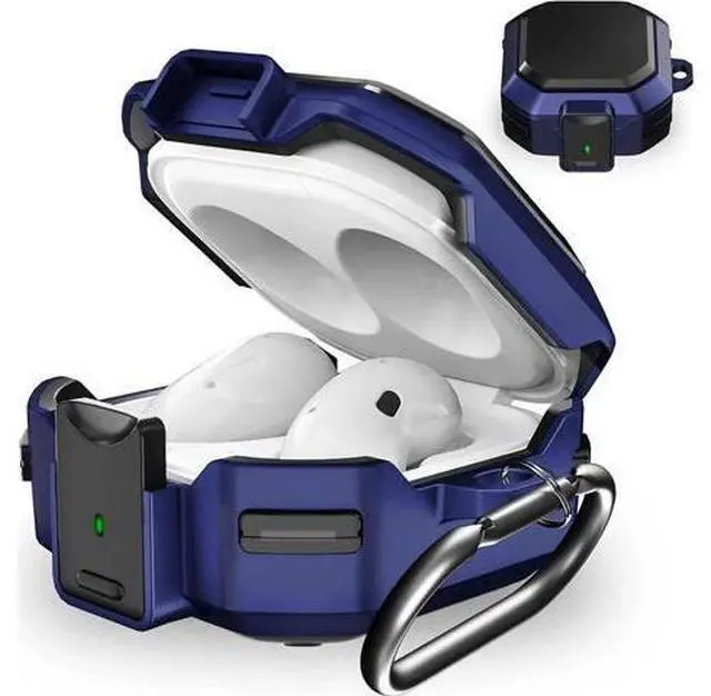 Main image of Armor Case Cover with Secure Lock for Samsung Galaxy Buds 2 Pro Case 2022 /Galaxy Buds Pro Case 2021 /Galaxy Buds 2 Case 2021 /Galaxy Buds Live Case 2020 with Keychain Blue