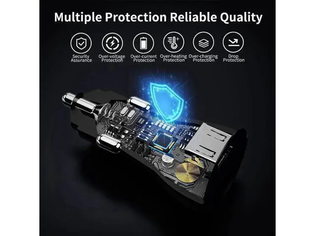 Alt view image 5 of 6 - Car Charger SuperVOOC 80W for OnePlus 12R 12 11 10t 10 Pro, SuperVOOC Warp Charger for OnePlus Open Pad Nord 9 Pro 8 7T 6 6T 5 5T LED Display Dual USB Car Charger Adapter with 3.3FT USB A to C Cable