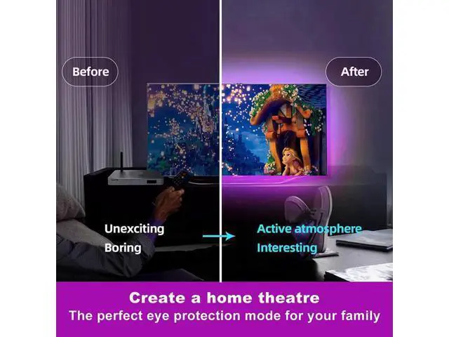 Alt view image 2 of 7 - 50ft/15M LED Flexible Strip Lights, LED Lights Strip RGB LED Strip Music Sync Color Changing LED Strip Lights APP Bluetooth Controll + Remote, LED Lights for Bedroom,Party and Home Decoration