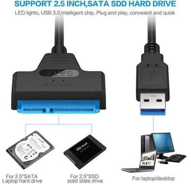 Alt view image 5 of 6 - Aomoproing USB SATA 3 Cable Sata To USB 3.0 Adapter UP To 6 Gbps Support 2.5Inch External SSD HDD Hard Drive 22 Pin Sata III A25 2.0 USB 3.0