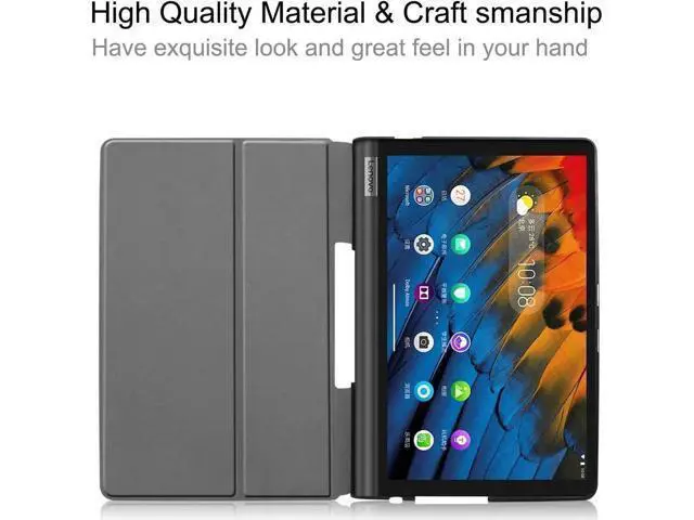 Alt view image 2 of 7 - Case for Yoga Smart Tab YT-X705F, Lightweight Fold Stand Microfiber Lining Case Cover for Lenovo Yoga Smart Tab 10.1 Inches