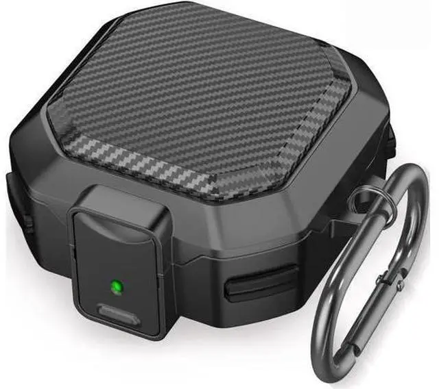 Main image of Armor Cover for Samsung Galaxy Buds 2 Pro Case (2022) /Galaxy Buds Pro Case (2021) /Galaxy Buds 2 Case (2021) /Galaxy Buds Live Case (2020) Case, Shockproof Protective Cover with Keychain Black