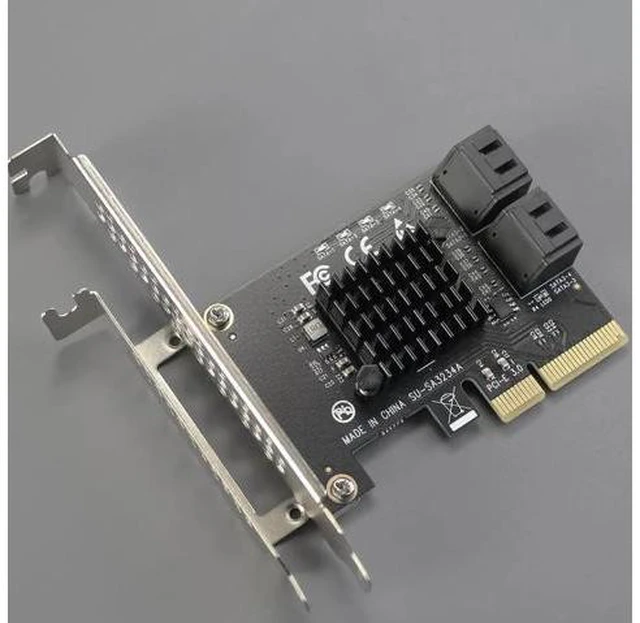 Alt view image 6 of 14 - Aomoproing SA3234-C 4-Port PCIe X4 SATA Expansion Card with SATA and Power Cables, Compatible with Windows,Linux,Mac OS,NAS
