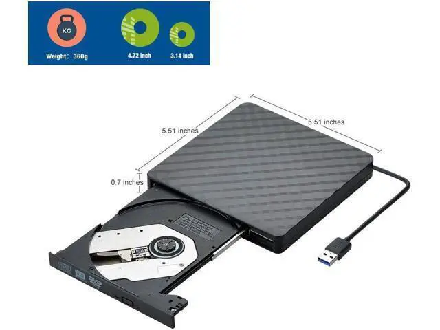 Alt view image 5 of 12 - USB 3.0 External CD DVD Drive, Ultra Slim CD/DVD +/-RW Writer Burner High Speed Data Transfer DVD/CD-ROM Drive for Windows 10/8/7 Laptop Desktop Mac MacBook Pro Air iMac HP Dell LG Asus