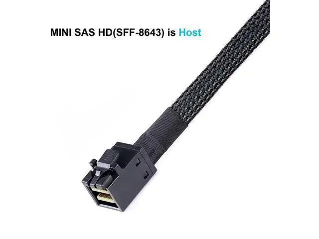 Alt view image 4 of 6 - Aomoproing Mini SAS to SAS Cable: 1M SFF-8643 to SAS SFF-8643 to SFF-8482 Connector 4X SFF-8482 with SATA Power Adapter Cable (3.3FT)