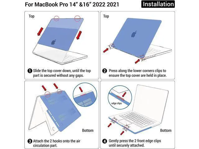 Alt view image 2 of 7 - MacBook Pro 14 inch Case 2023 2022 2021 Release M2 A2779 A2442 M1 Pro/Max Chip with Touch ID, Hard Case Shell Cover and Keyboard Skin Cover