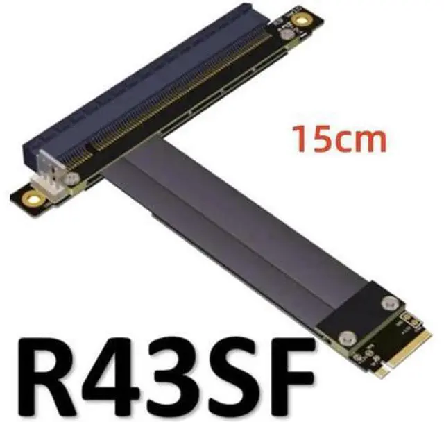 Main image of 32G/bps PCI-e 16x To M2 M.2 NGFF NVMe Key-M 2230 2242 2260 2280 Riser Card Gen3.0 Cable PCIe x16 Extender with Sata Power Cable