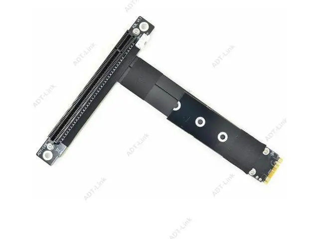 Alt view image 4 of 7 - 32G/bps PCI-e 16x To M2 M.2 NGFF NVMe Key-M 2230 2242 2260 2280 Riser Card Gen3.0 Cable PCIe x16 Extender with Sata Power Cable