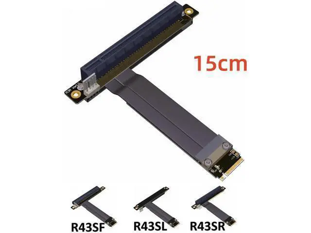 Alt view image 5 of 7 - 32G/bps PCI-e 16x To M2 M.2 NGFF NVMe Key-M 2230 2242 2260 2280 Riser Card Gen3.0 Cable PCIe x16 Extender with Sata Power Cable