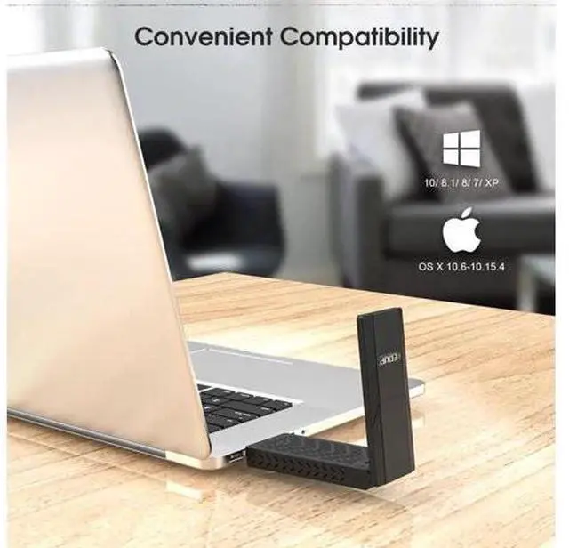 Alt view image 7 of 7 - USB 3.0 WIFI Adapter 1900Mbps Dual Band 5Ghz/2.4Ghz USB AC Network Card Long Range Wifi Receiver Antena for Laptop Desktop