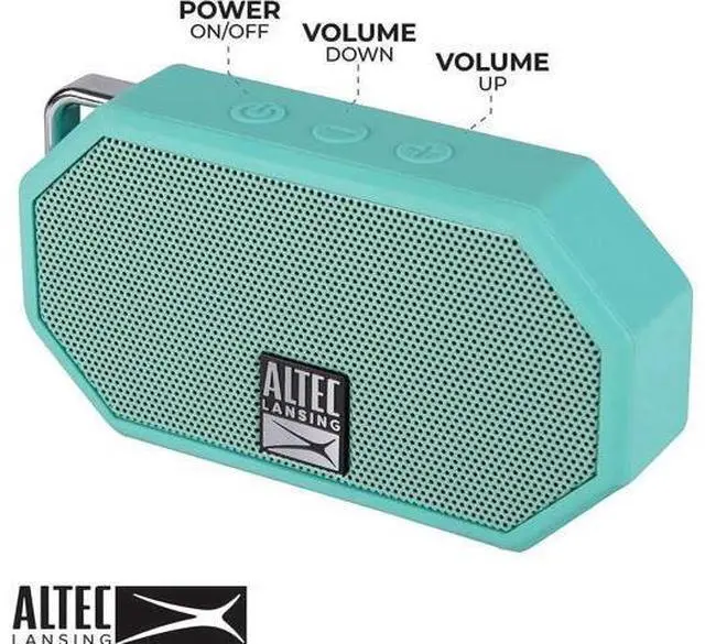 Alt view image 7 of 7 - Altec Lansing Mini H2O - Waterproof Bluetooth Speaker, IP67 Certified & Floats in Water, Compact & Portable Speaker for Hiking, Camping, Pool, and Beach