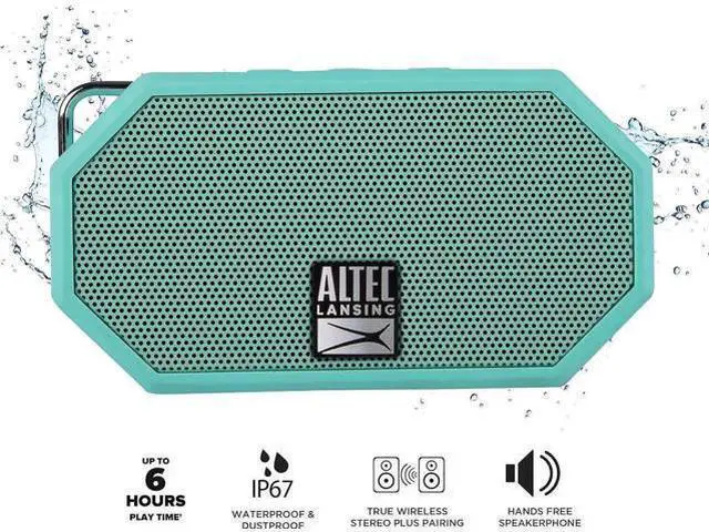 Alt view image 4 of 7 - Altec Lansing Mini H2O - Waterproof Bluetooth Speaker, IP67 Certified & Floats in Water, Compact & Portable Speaker for Hiking, Camping, Pool, and Beach
