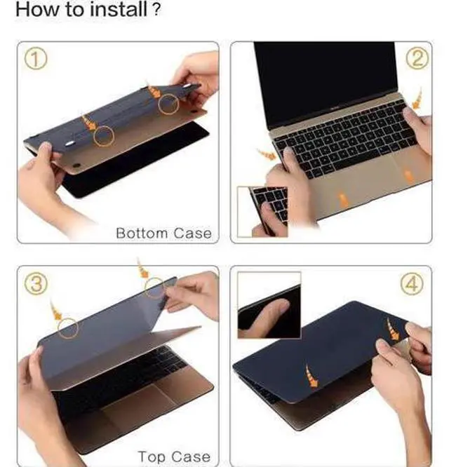 Alt view image 7 of 14 - Compatible with MacBook 12 inch Case with Retina Display Model: A1534, Release 2017 2016 2015, Plastic Hard Shell Case with Keyboard Cover Skin