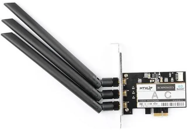 Alt view image 3 of 12 - BCM94360CSAX PCIE 1X desktop WiFi wireless adapter Card 802.11AC 1750Mbps Bluetooth 4.0 3 X 6Dbi antennas for Mac OS / Windows