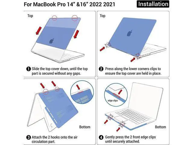 Alt view image 3 of 7 - Compatible with MacBook Pro 14 inch Case 2023 2022 2021 Release M2 A2779 A2442 M1 Pro/Max Chip with Touch ID, Hard Shell Case with Keyboard Cover