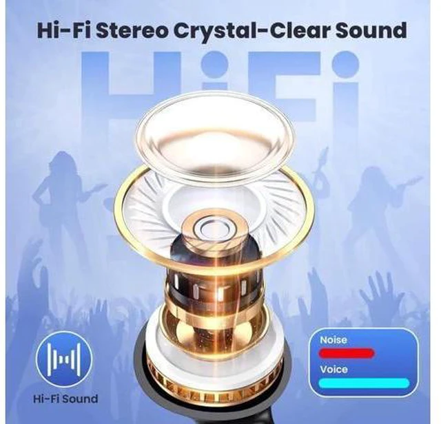 Alt view image 2 of 7 - True Wireless Earbuds, Bluetooth 5.3 Headphones 64Hrs Playback LED Power Display with Wireless Charging Case IPX5 Waterproof Hi-Fi Stereo in-Ear Headphones Build-in Dual Mic for Laptop Phones