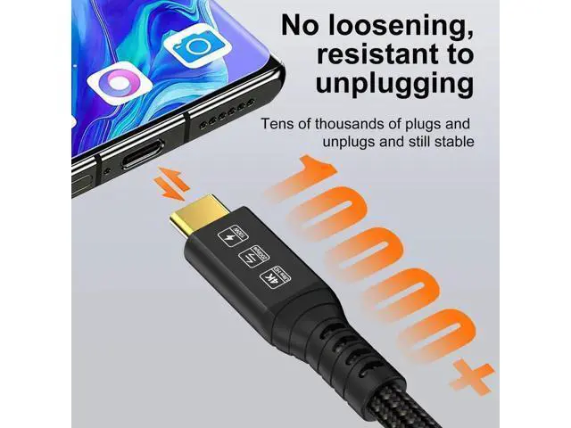 Alt view image 2 of 7 - AomoproingLong Type C to C Cable 16.4FT, 20Gbps/100W/USB C 3.2 Gen 2, 4K@60Hz Video and Audio Output Cord, 20V/5A USB C to C Male Connection, Suport Thunderbolt 3 for MacBook Pro, Dell, Arzopa, Galaxy