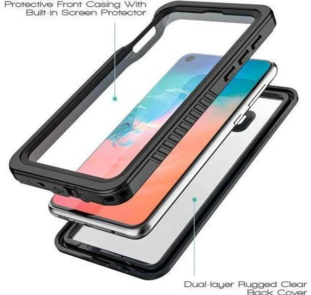 Alt view image 2 of 14 - For Samsung Galaxy S10E Waterproof Case, Underwater Snowproof Dirtproof Shockproof Full Body Cover Waterproof Case for Samsung Galaxy S10E 5.8 inch