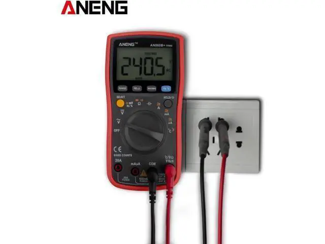 Alt view image 3 of 6 - AN860B+ Tester Digital Multimeter Profesional 6000 Counts Detector Tester Peak Multimetro Meter Analogico EsrLcr Meter - Red