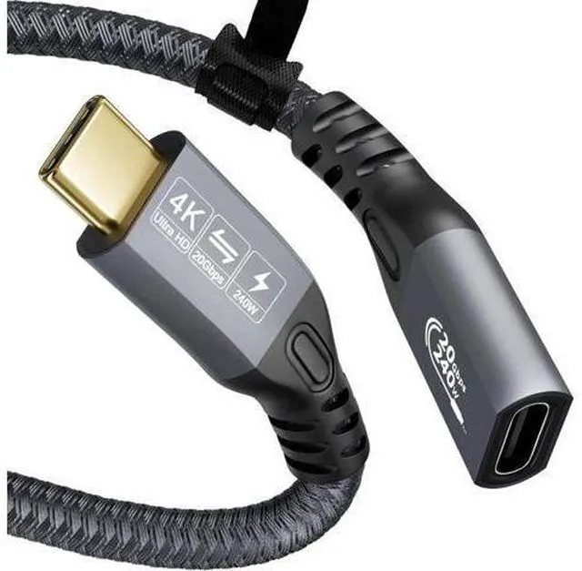 Alt view image 4 of 14 - Aomoproing 240W 20Gbps USB C 3.2 Gen 2x2 Cable and Extension Cable 3FT+1.6FT; 4K@60Hz Video Cable, Type C Cable for MacBook Pro, Dell, Arzopa, Galaxy, USB C for Portable Monitor