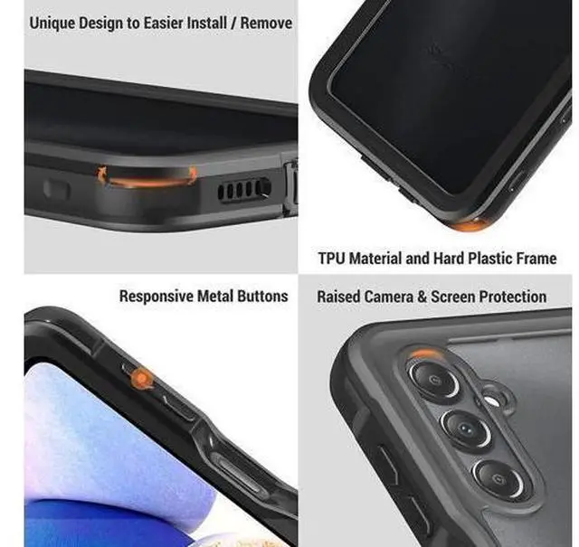 Alt view image 2 of 7 - For Samsung Galaxy A14 5G Waterproof Case, with Built-in Screen Protector, Full Protection Shockproof Dustproof Phone Cover for Samsung Galaxy A14 5G