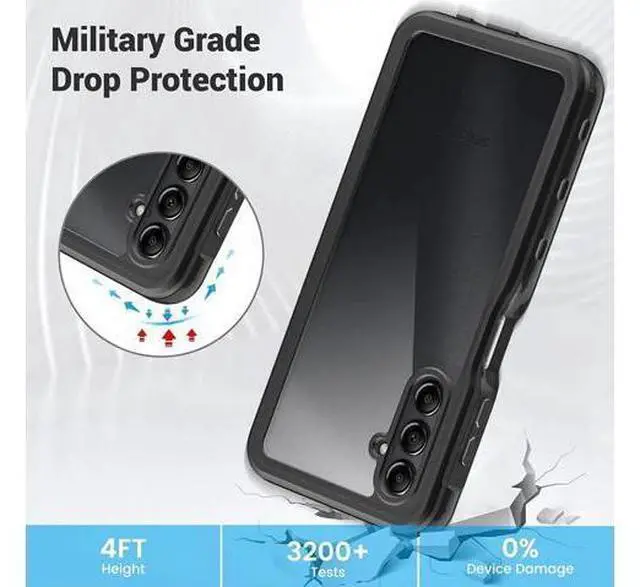 Alt view image 4 of 7 - For Samsung Galaxy A14 5G Waterproof Case, with Built-in Screen Protector, Full Protection Shockproof Dustproof Phone Cover for Samsung Galaxy A14 5G