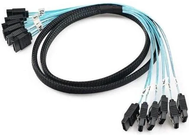 Alt view image 3 of 7 - Aomoproing High Speed 6Gbps 6pcs Set Sata 6 SATA Cable SAS Cable for Server 1M