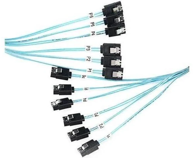 Alt view image 4 of 7 - Aomoproing High Speed 6Gbps 6pcs Set Sata 6 SATA Cable SAS Cable for Server 1M