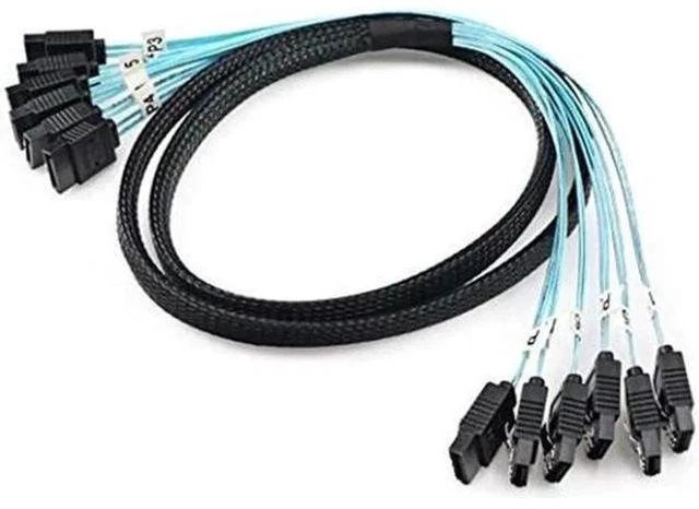 Alt view image 6 of 7 - Aomoproing High Speed 6Gbps 6pcs Set Sata 6 SATA Cable SAS Cable for Server 1M