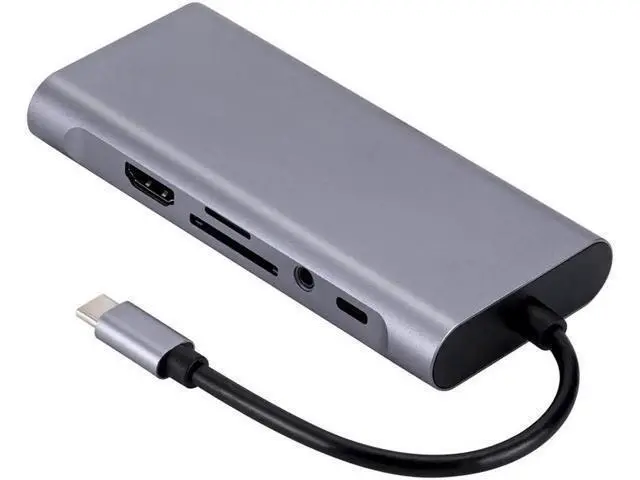 Alt view image 5 of 7 - USB Hub 11 in 1 Type-c Splitter to USB Adapter VGA Card Reader Multiple Ports Dock Station USB