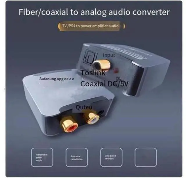 Alt view image 6 of 7 - The digital coaxial audio converter fiber optic is suitable for converting the output audio cable Spdif of Xiaomi TV to analog AUX