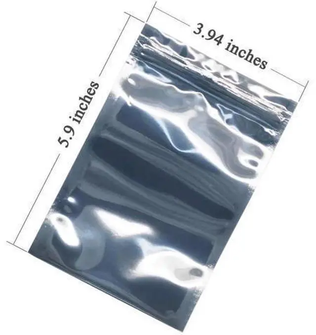 Alt view image 2 of 6 - Aomoproing 100 Pcs Antistatic Bag (10x15cm/ 4 X 6 inches) Resealable for 2.5 Inch SSD HDD and Electronic Device Anti Static Bag New