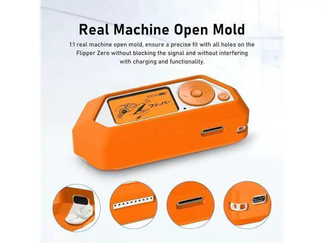 Alt view image 5 of 7 - Protective Case Cover Case for Flipper Zero Soft Silicone Accessories - Fluorescent Orange Skin Glow in Dark
