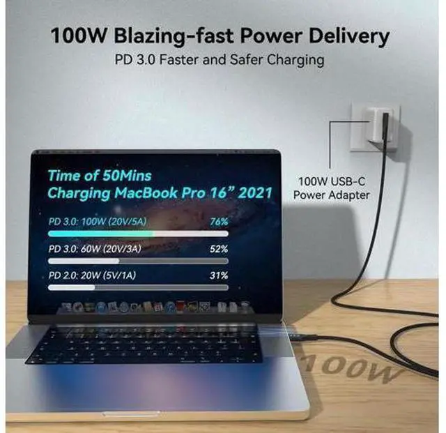 Alt view image 5 of 7 - Aomoproing Long USB C 3.2 Gen-2 240W Extension 5M 16.5FT Charging Curved Cable Data Transfer 20Gbps Charging Cable Type-C 4K Video Output Compatible with Thunderbolt 3 USB-C Computers