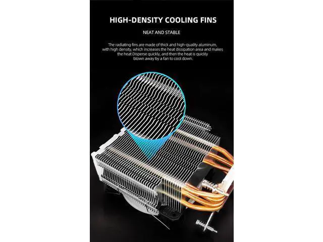 Alt view image 6 of 7 - 4 Copper Heat Pipe 5V 3Pin ARGB CPU Cooler Cooling Fan Radiator TDP 125W Heatsink for i7 i5 i3 AM4 LGA115X 1366