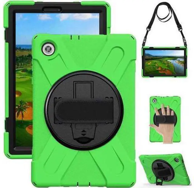 Main image of Heavy Duty Case for Lenovo Tab M10 HD (2nd Gen) 2020, 10.1 Inch Rugged Case with Strap Kickstand Shoulder Belt for TB-X306F/TB-X306X