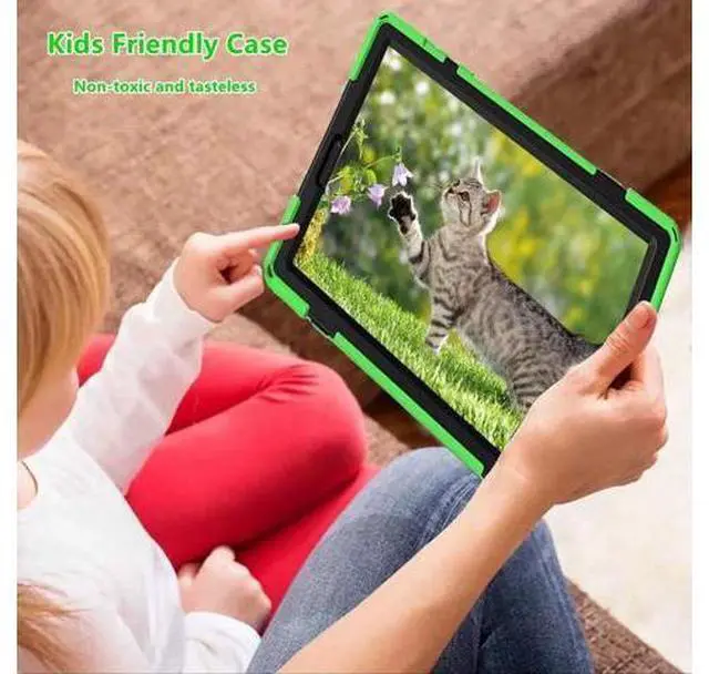 Alt view image 3 of 7 - Heavy Duty Case for Lenovo Tab M10 HD (2nd Gen) 2020, 10.1 Inch Rugged Case with Strap Kickstand Shoulder Belt for TB-X306F/TB-X306X