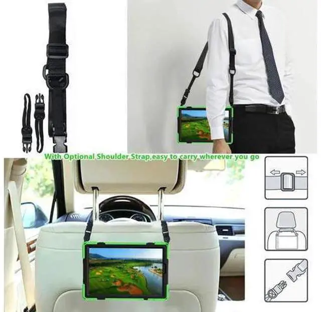 Alt view image 6 of 7 - Heavy Duty Case for Lenovo Tab M10 HD (2nd Gen) 2020, 10.1 Inch Rugged Case with Strap Kickstand Shoulder Belt for TB-X306F/TB-X306X