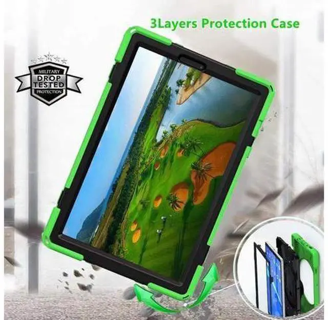 Alt view image 5 of 7 - Heavy Duty Case for Lenovo Tab M10 HD (2nd Gen) 2020, 10.1 Inch Rugged Case with Strap Kickstand Shoulder Belt for TB-X306F/TB-X306X