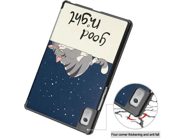 Alt view image 6 of 7 - Case for Lenovo Tab M9 2023 9 inch Tablet Model TB-310XU / TB-310FU, Slim Lightweight Stand Hard Shell Protective Cover with Stylus Pen Lazy Cat