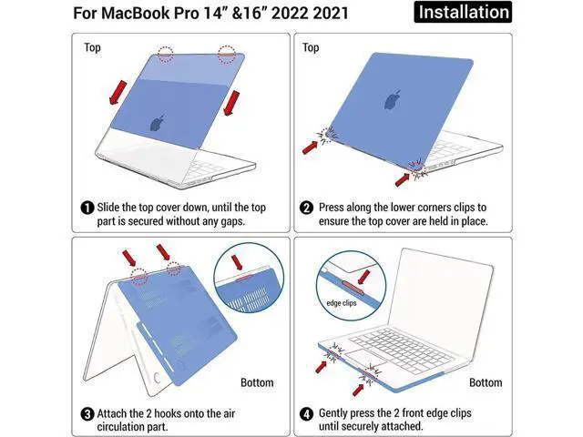 Alt view image 3 of 7 - Compatible with MacBook Pro 16 Inch Case 2023 2021 2022 Release A2780 A2485 M2 M1 Pro/Max & Retina & Touch ID Hard Shell Case with Keyboard Cover