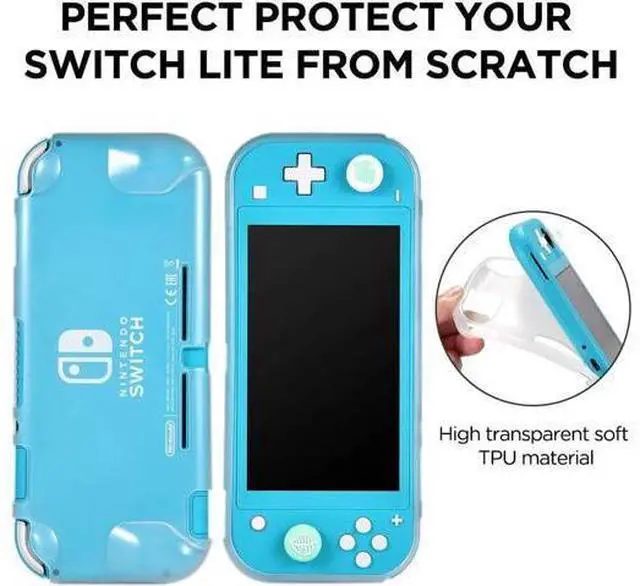 Alt view image 4 of 14 - Switch Lite Accessories Kit, Accessories Bundle with Carrying Case, Protective Cover case, 2-Pack Tempered Glass Screen Protector, 4 Thumb Grips