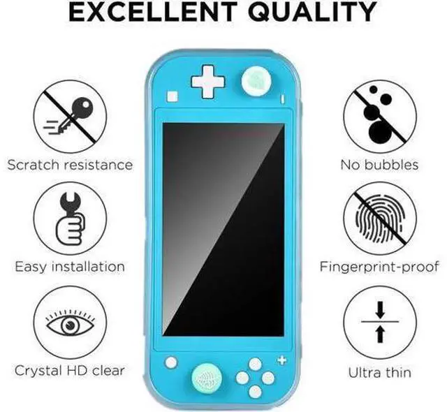 Alt view image 5 of 14 - Switch Lite Accessories Kit, Accessories Bundle with Carrying Case, Protective Cover case, 2-Pack Tempered Glass Screen Protector, 4 Thumb Grips